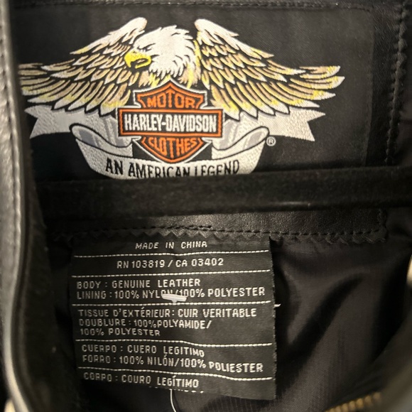 Harley Davidson Rider's Jacket Embossed Black Men's Size L - Picture 8 of 9